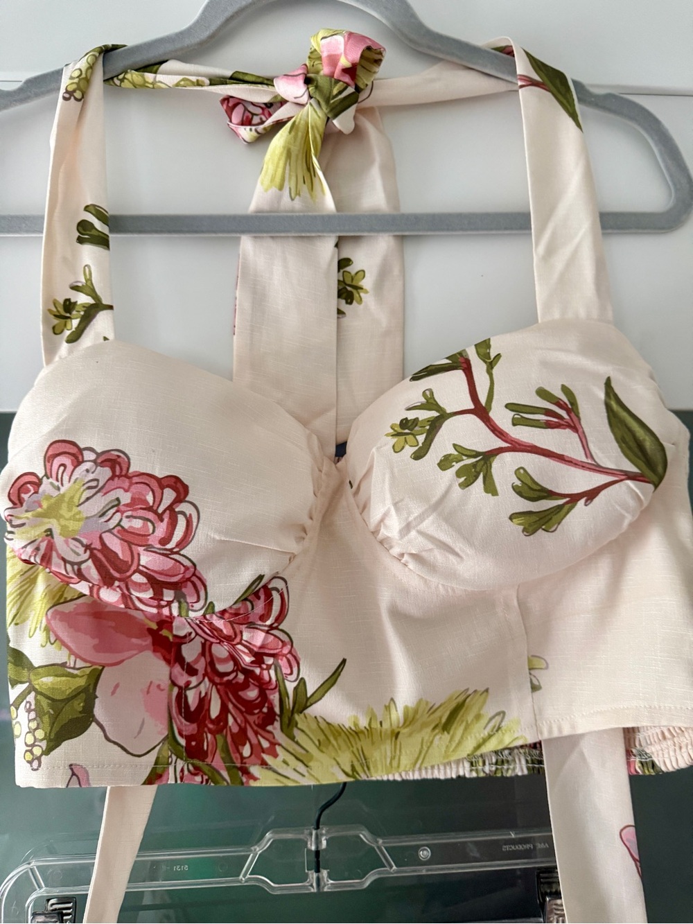 Floral 2 Piece Cream Midi Skirt - Elegant Garden Print - Picture 2 of 4